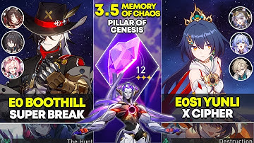 E0 Boothill Super Break & E0S1 Yunli x Cipher | Memory of Chaos 12 | Honkai Star Rail 3.5