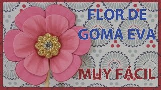 FLORES DOBLES DE GOMA EVA O FOAMY. TUTORIAL DE MANUALIDADES MUY FÁCIL.