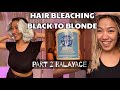 BLEACHING MY HAIR FROM BLACK TO BLONDE | L’Oréal Quick Blue | PART 2
