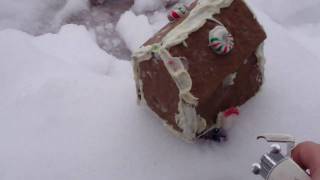 Exploding Gingerbread House HUGE explosion!