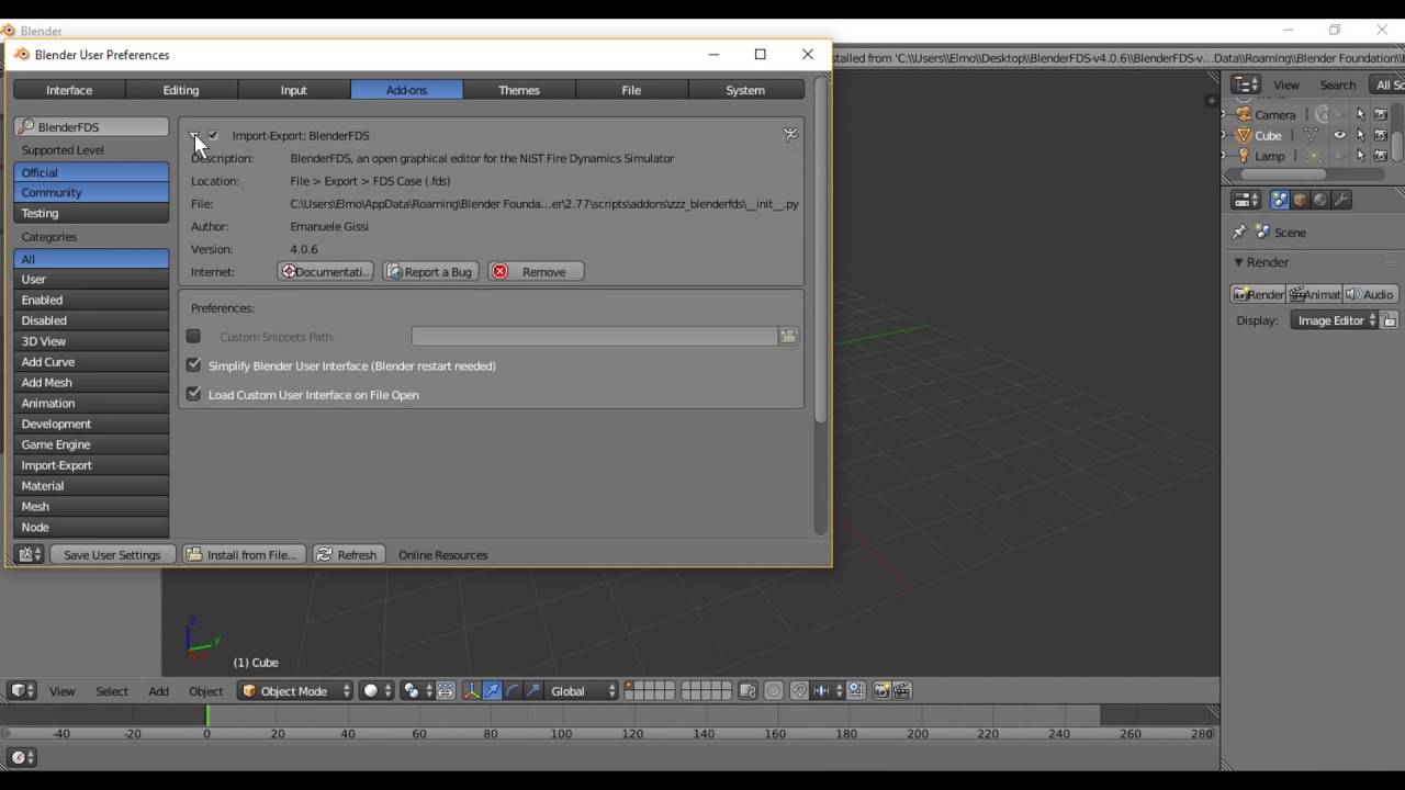 BlenderFDS: Install BlenderFDS - YouTube