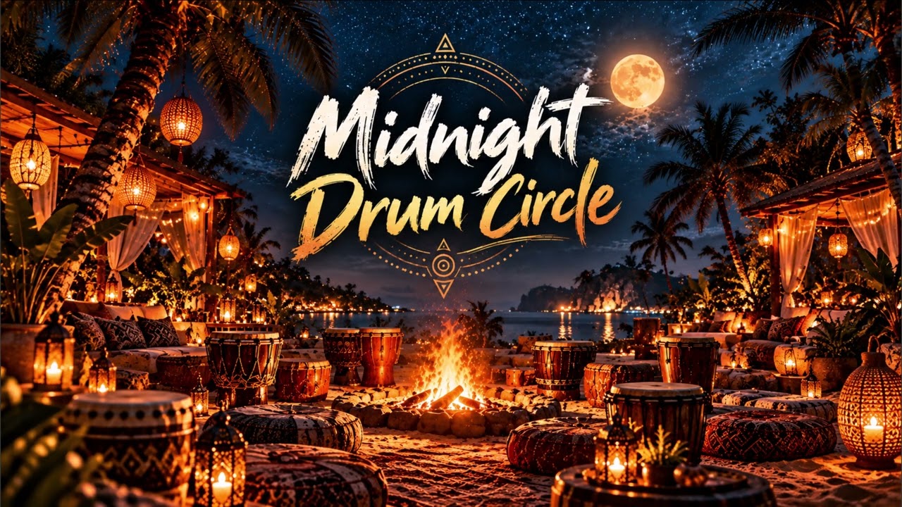 Midnight Drum Circle by the Fire | Deep Afro House | Copyright Free Music