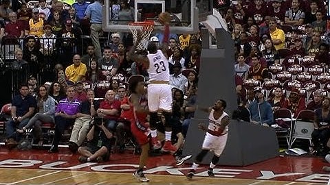 LeBron James with the Chasedown Block on Oubre Jr!