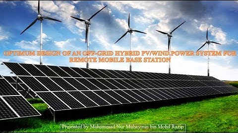 Off-Grid Hybrid PV/Wind Power System using HOMER Pro