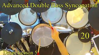 Advanced Double Bass Syncopation 5 Pattern 20