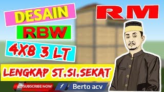 Desain lengkap rumah walet (RBW) 4X8 3 Lantai