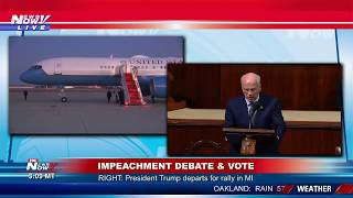 DEBATE DOESN'T STOP TRUMP: President departs for rally in MI as impeachment debate continues