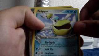 Opening 3 EX Ruby & Sapphire and 2 EX Sandstorm Pokemon Booster packs (EX pull)
