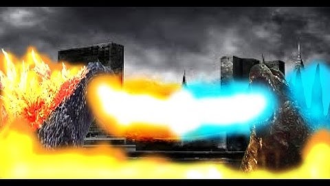 Godzilla 2014 vs Godzilla 2000 stop motion