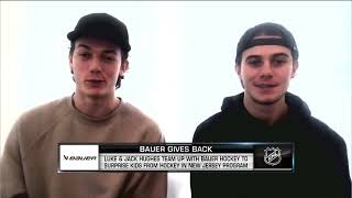 Bauer Gives Back: Jack and Luke Hughes on holiday surprise visit to Hockey in New Jersey