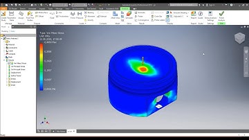 Autodesk inventor 2018 Engine Piston, design and stress analysis