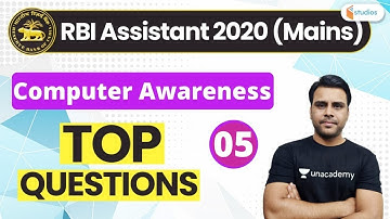 12:00 PM - RBI Assistant 2020 (Mains) | Computer Awareness by Vivek Pandey Sir | Important Questions