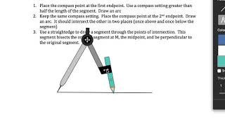 Constructions - Copy a Segment and Perpendicular Bisectors