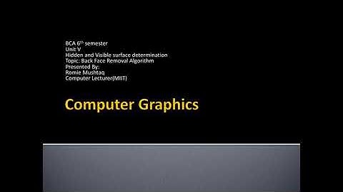 BackFace Detection algorithm part 1