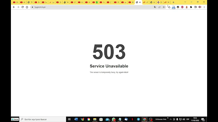 Error 503 :  Service Unavailable