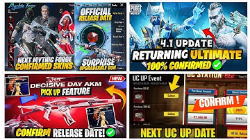 BGMI NEXT MYTHIC FORGE 4.1🔥| BGMI NEXT UC UP EVENT😍| NEXT ULTIMATE SET RETURN 4.1🥶| PRIZE PATH BGMI✅