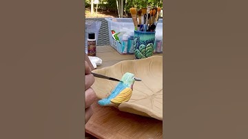 Underglaze painting on greenware! #underglaze