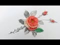 Вышивка: Роза из шерсти | Embroidery : wool Rose | easy