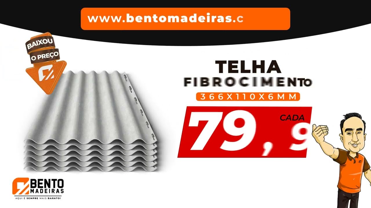 Telha Fibrocimento 366 - R$76,99