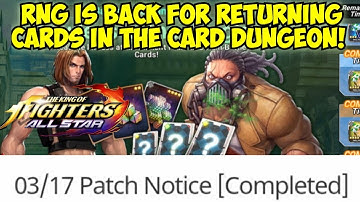 THEY PATCHED THE CARD DUNGEON BUG! - KOF ALL STAR