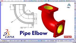 How to Create a Flanged Pipe Elbow Using CATIA Mechanical Part Design | CATIA V5 Tutorial ⚙️