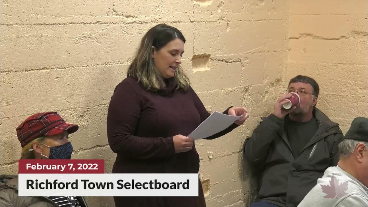 Richford Town Selectboard Meeting 02/07/2022 YouTube