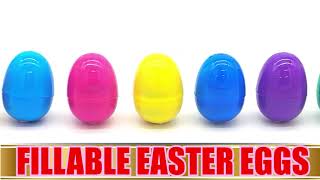 The Dreidel Company Fillable Easter Eggs with Hinge Bulk Colorful Bright Plastic Easter Eggs