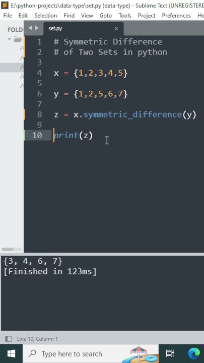 Python's Symmetric Symphony: Embracing Set Differences | #shortvideo # ...