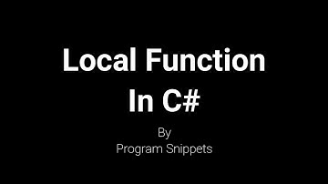 Local Function in C#