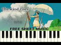 HIKOUKIGUMO (Vapour trail) from &quot;The Wind Rises&quot;, Piano Tutorial with free Sheet Music (pdf)