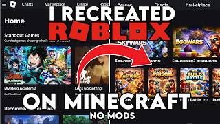 I Recreated Roblox On Minecraft