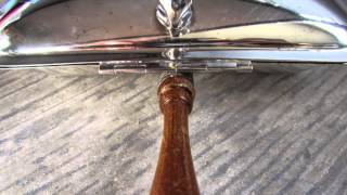 Vintage Sheffield Silver Co Silverplate Silent Butler Ash Tray W Horse Crest