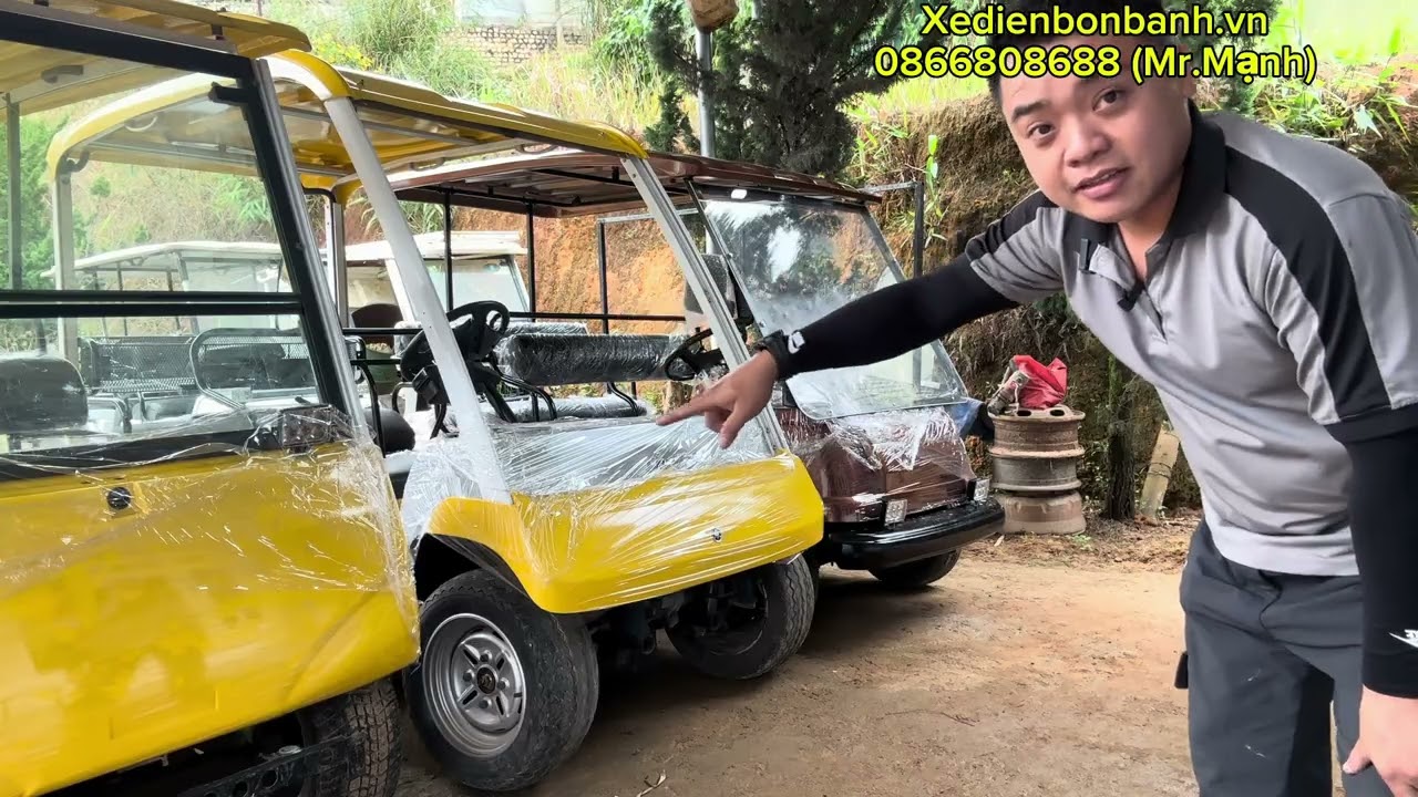 Xe điện bốn bánh nội địa tân trang mới, xe điện chở khách, xe điện sân golf