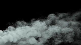 Fast Moving White Smoke Effect 4K Black Screen Background