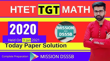 Htet TGT Maths Solved Paper 2020 | HTET TGT ANSWER KEY | HTET TGT 2020 Answer key