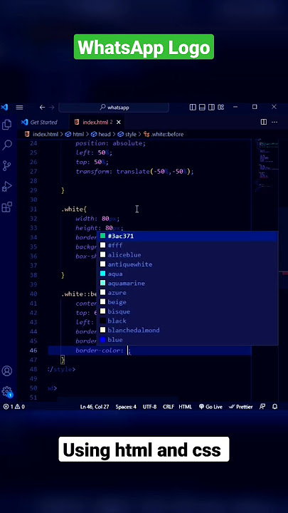 WhatsApp logo using html and css #shorts #coding #html #css #whatsapp #status #programming