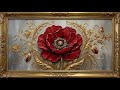 Crimson Blossom Serenity in 4K | 2 Hours of Relaxing Music & Timeless Art #frametvart #floralart