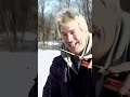 Homemade ice fishing jigging pole with reel featuring Warren Smith on Long Island, New York