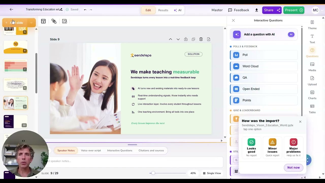 How Sendsteps Works | AI Lesson Creator & Interactive Teaching Platform (Full Demo)