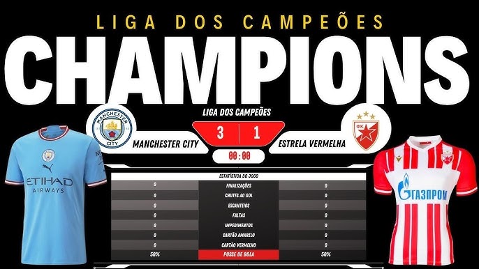 Estrela Vermelha x Manchester City: tempo real e onde assistir ao jogo pela  Champions League