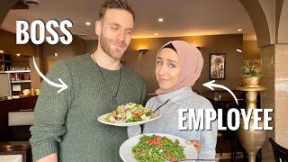 I worked at my Fiancé's RESTAURANT for a day! *HILARIOUS*