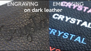 Difference between engraving and embossing (stamping) on leather. Personalization by Hidemont