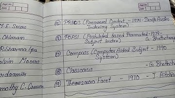 Library Science Indexing system