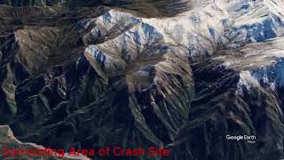 Crash Site and Surroundings in Google Earth of Flight 571 Miracle of the Andes