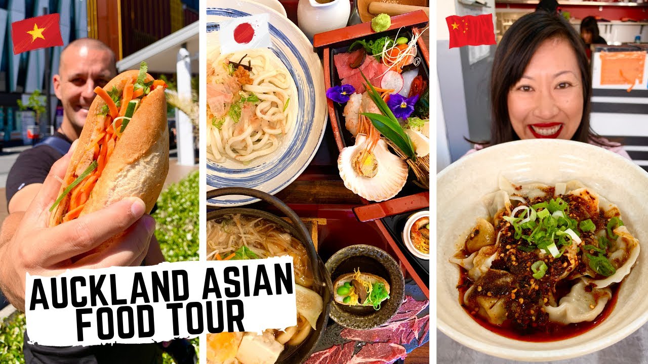 AUCKLAND ASIAN FOOD TOUR | Spicy Chinese street food + BEST UDON Auckland and Vietnamese street food | Chasing a Plate - Thomas & Sheena