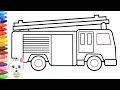 Cómo Dibujar y Colorear camión de bomberos | Dibujos Para Niños con MiMi | Aprender Colores