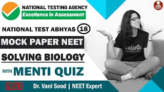 NTA Mock Test For NEET 2020 Paper-18 | Live NTA NEET Biology Mock Test Paper Solutions | Vedantu