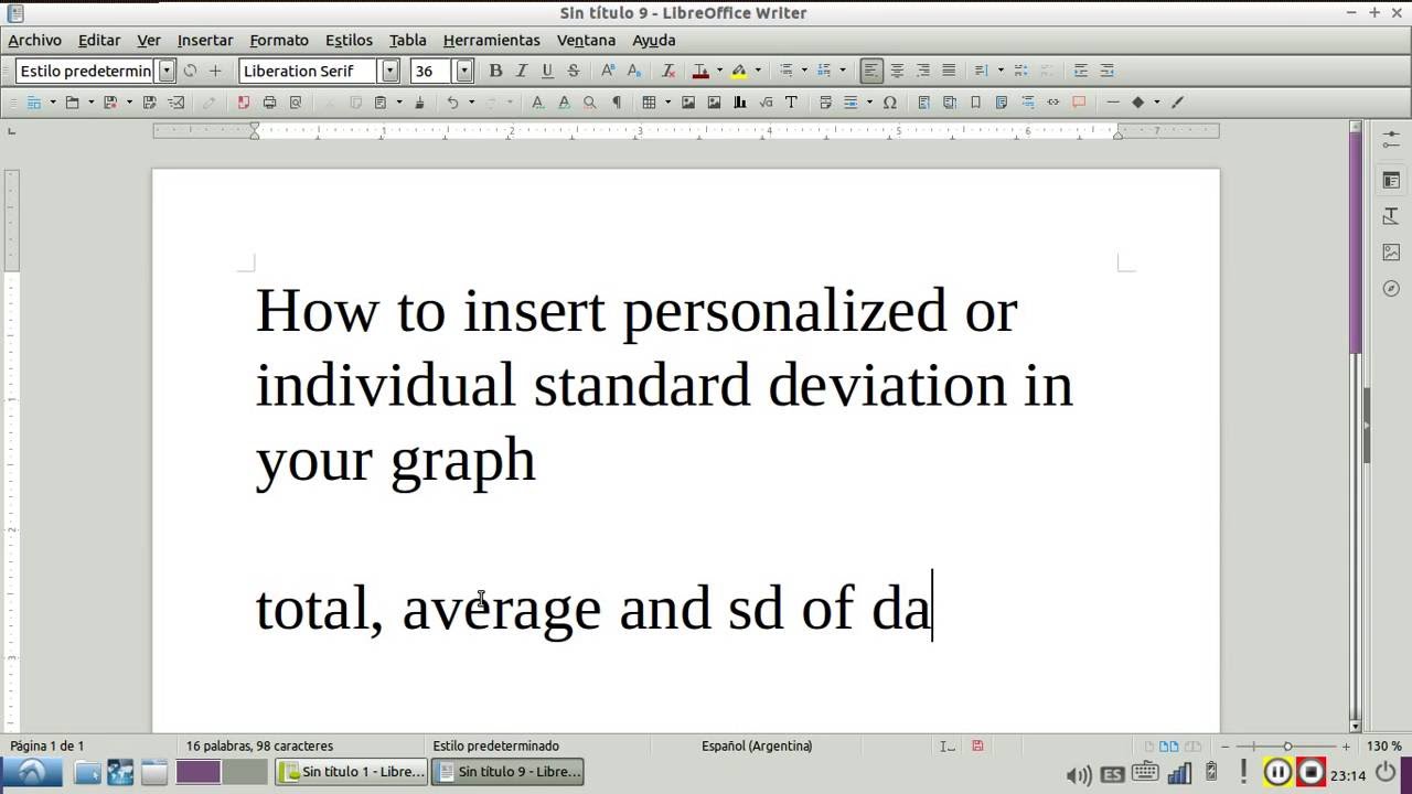 Standard deviation in Excel o Libreoffice calc YouTube