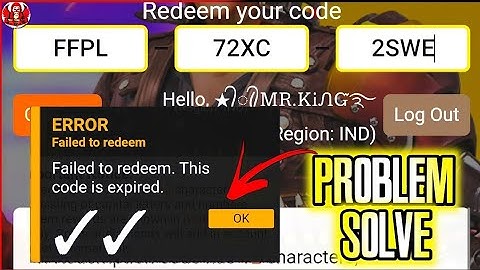 Error, Failed To Redeem, This Code Is Expired ( Free Fire Redeem Code Invalid Problem) 2022