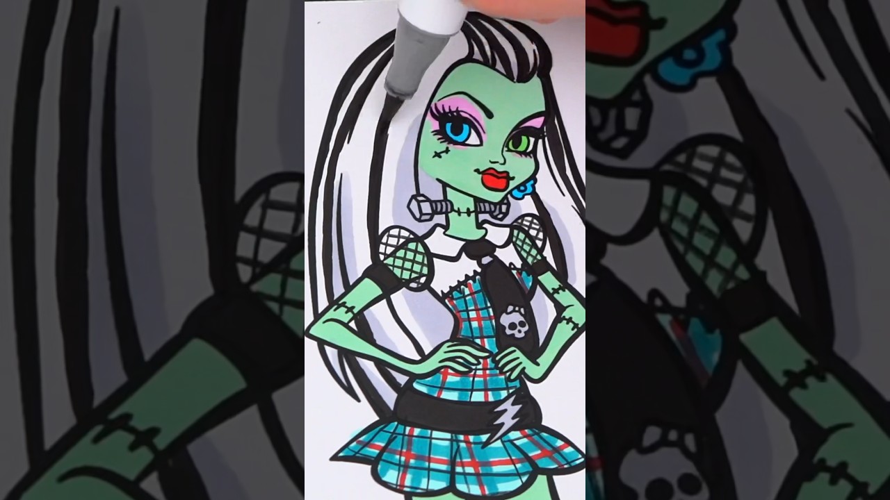 Coloring Frankie Stein 🧟‍♀️ #monsterhigh #coloring #art